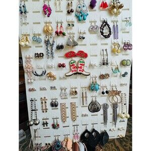 Large Lot Assorted Costume Earrings Over 60 Pairs Holiday Pearls Crystals Mixed